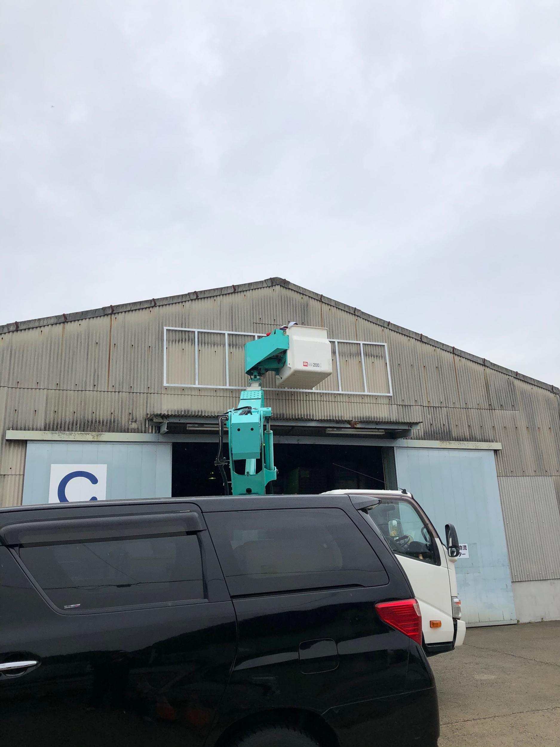 看板サイト:木材物流センター様　株式会社　中日興産様　壁面看板　野立て看板の作業記録